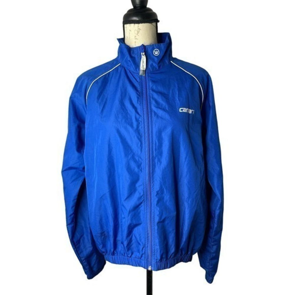Canari Long Sleeve Full Zip‎ Cycling Jacket Men's M Blue Zipper Back